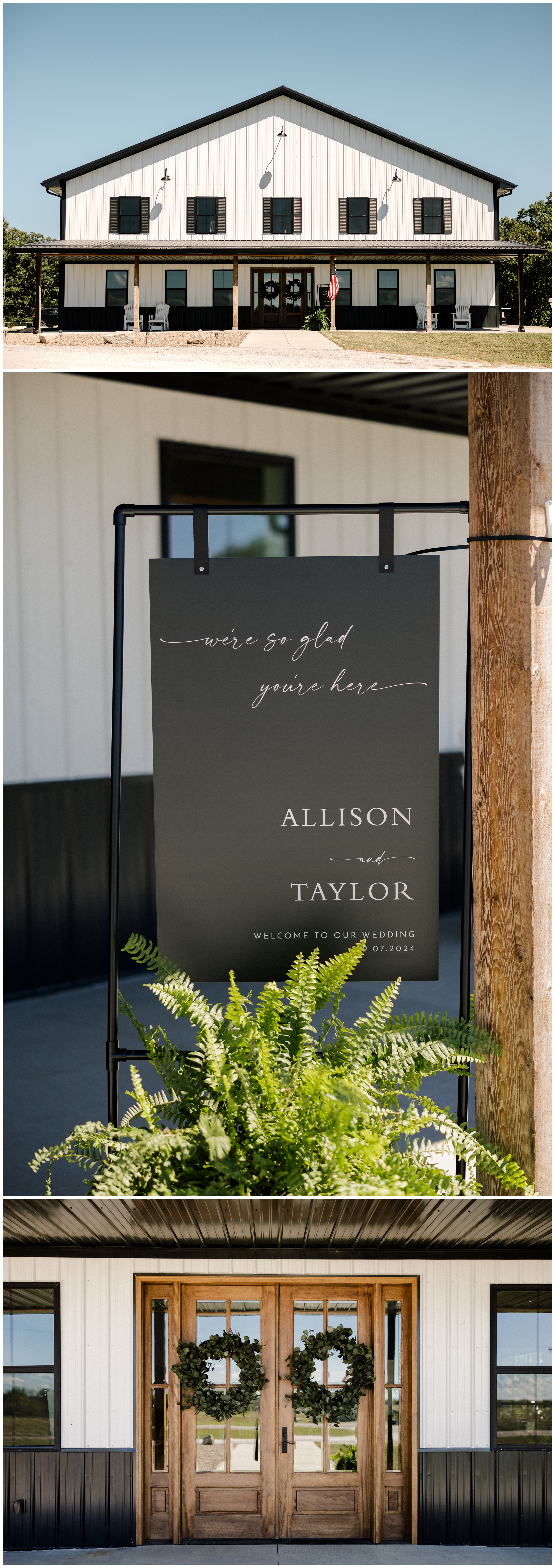 Elegant white barn wedding ceremony with natural light.