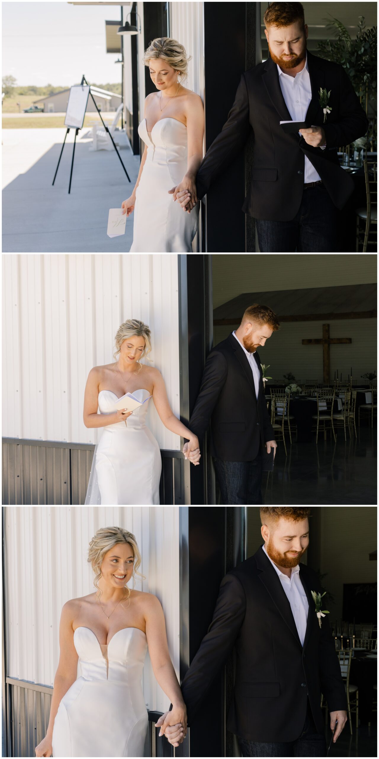 Private vows exchanged by the bride and groom.