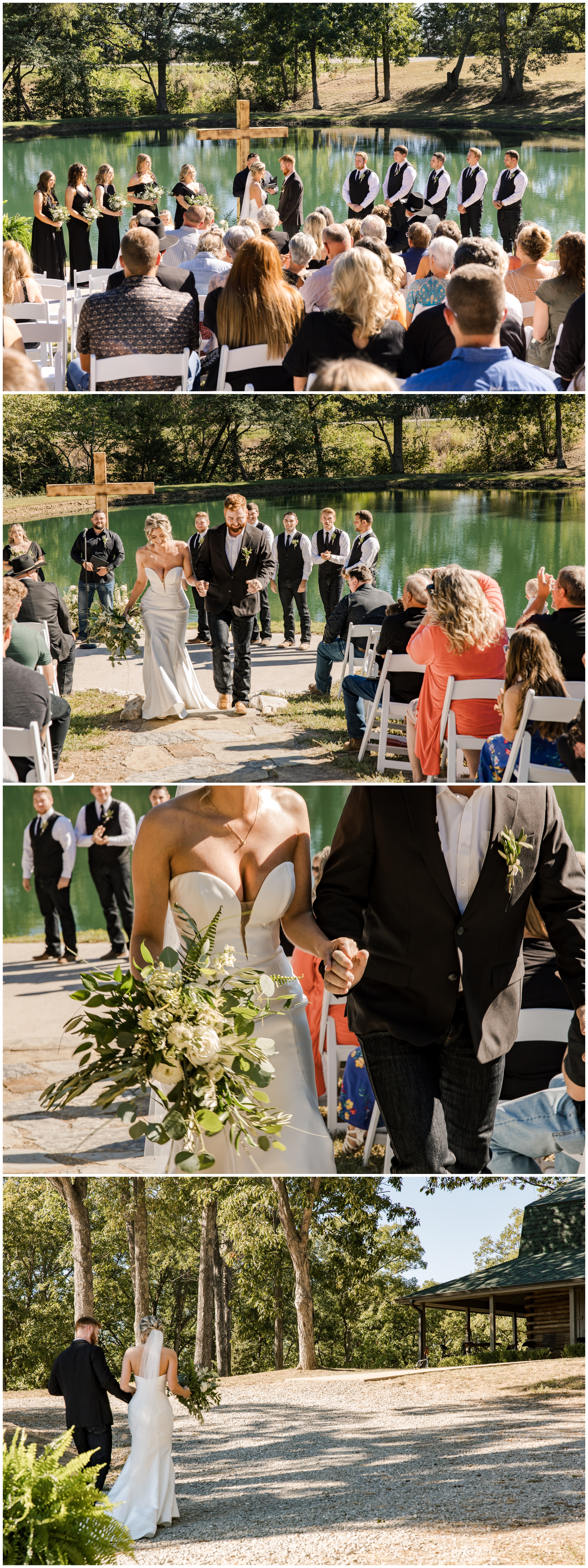 The bride and groom leaving the ceremony.