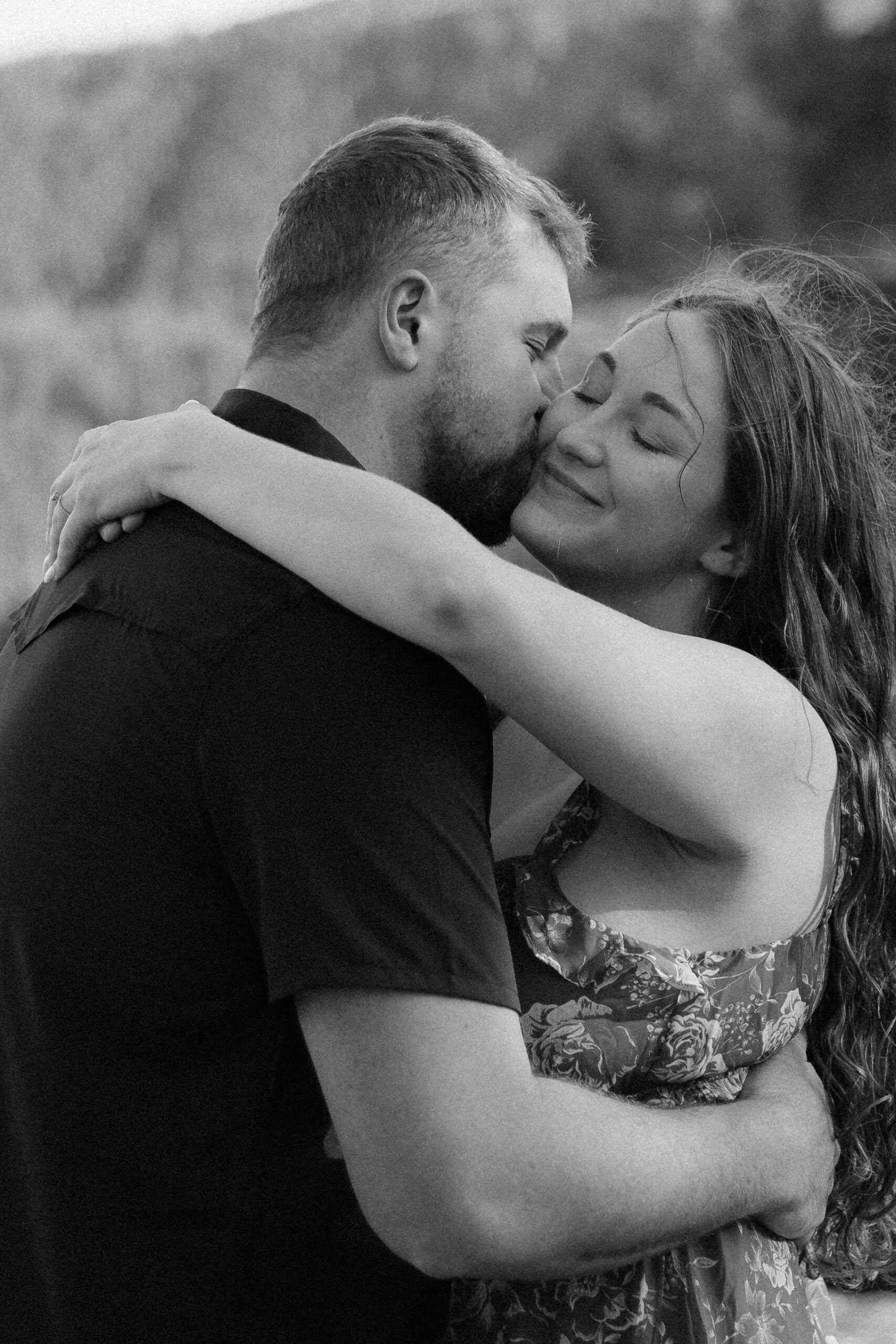 A man and woman embracing