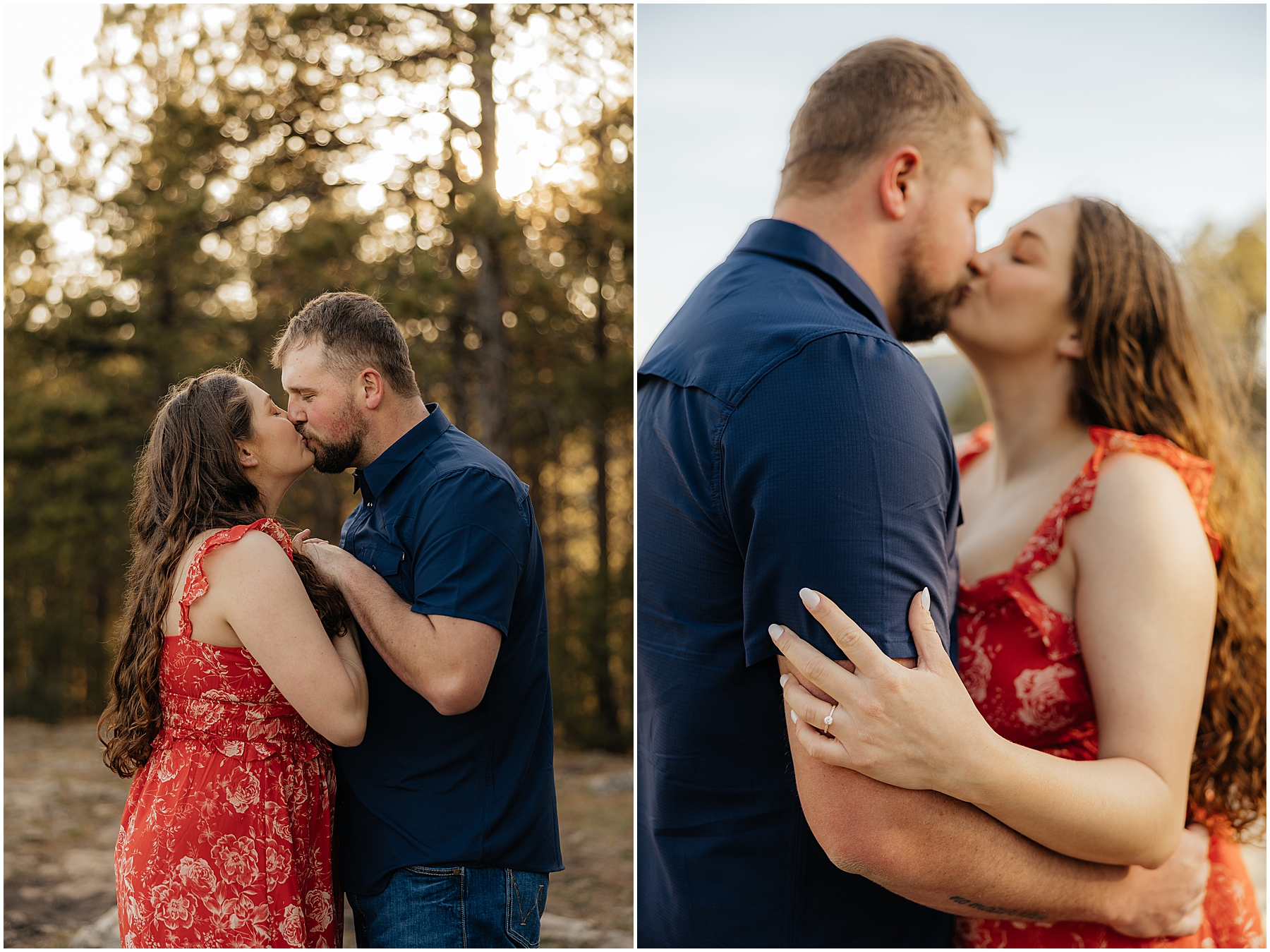 A couple kissing