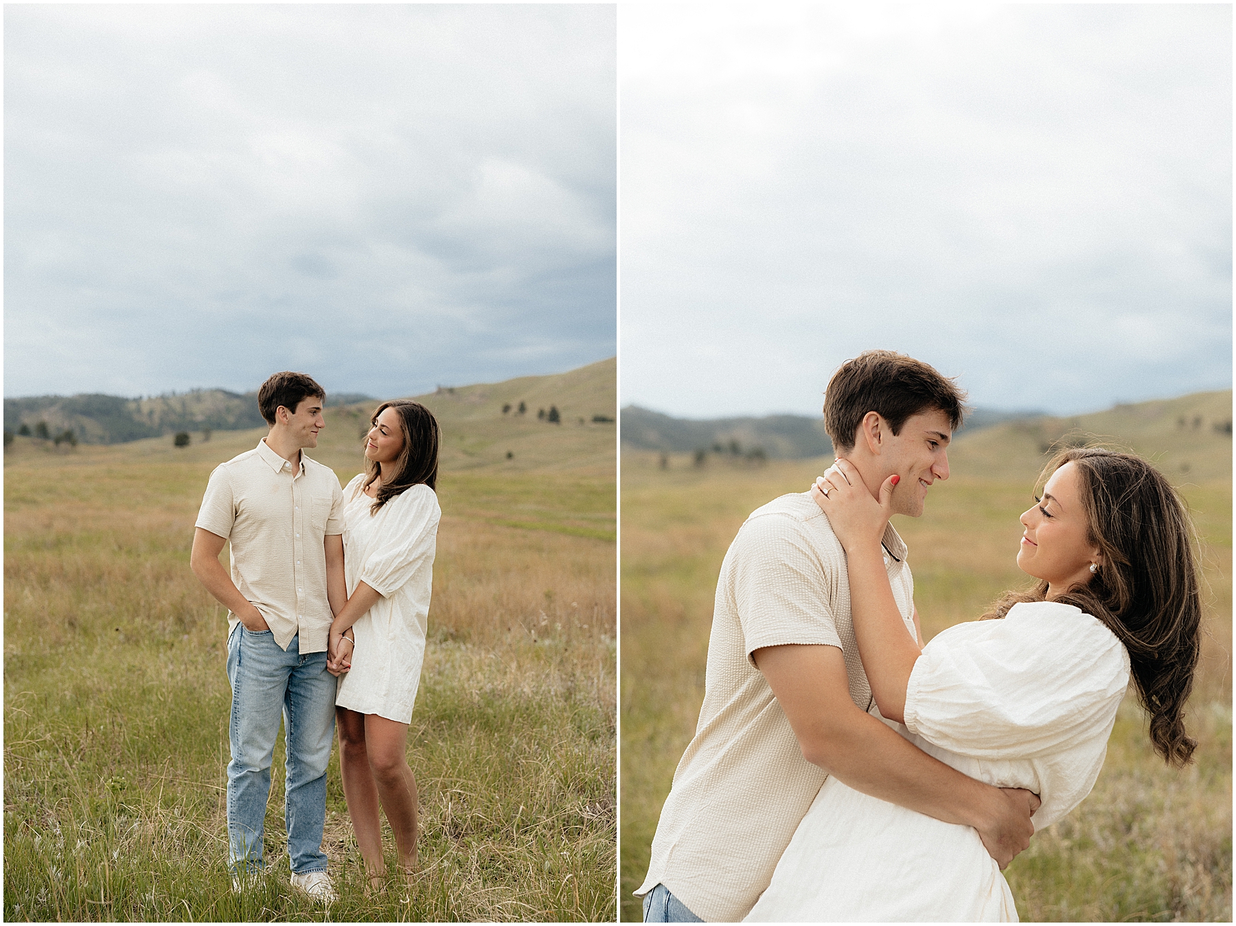 Olivia and Christian smiling at each other.