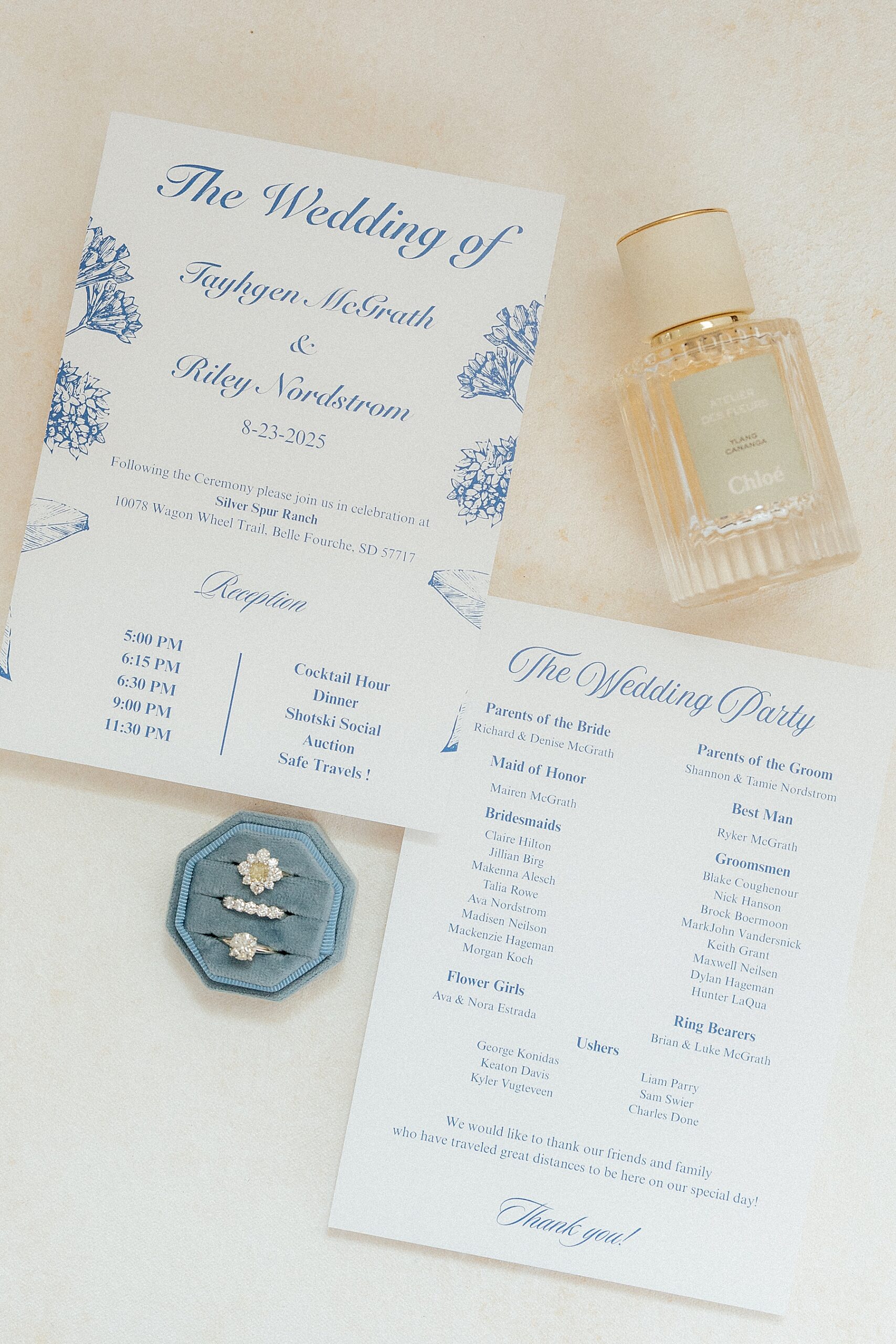 Chloe perfume in a flat lay.