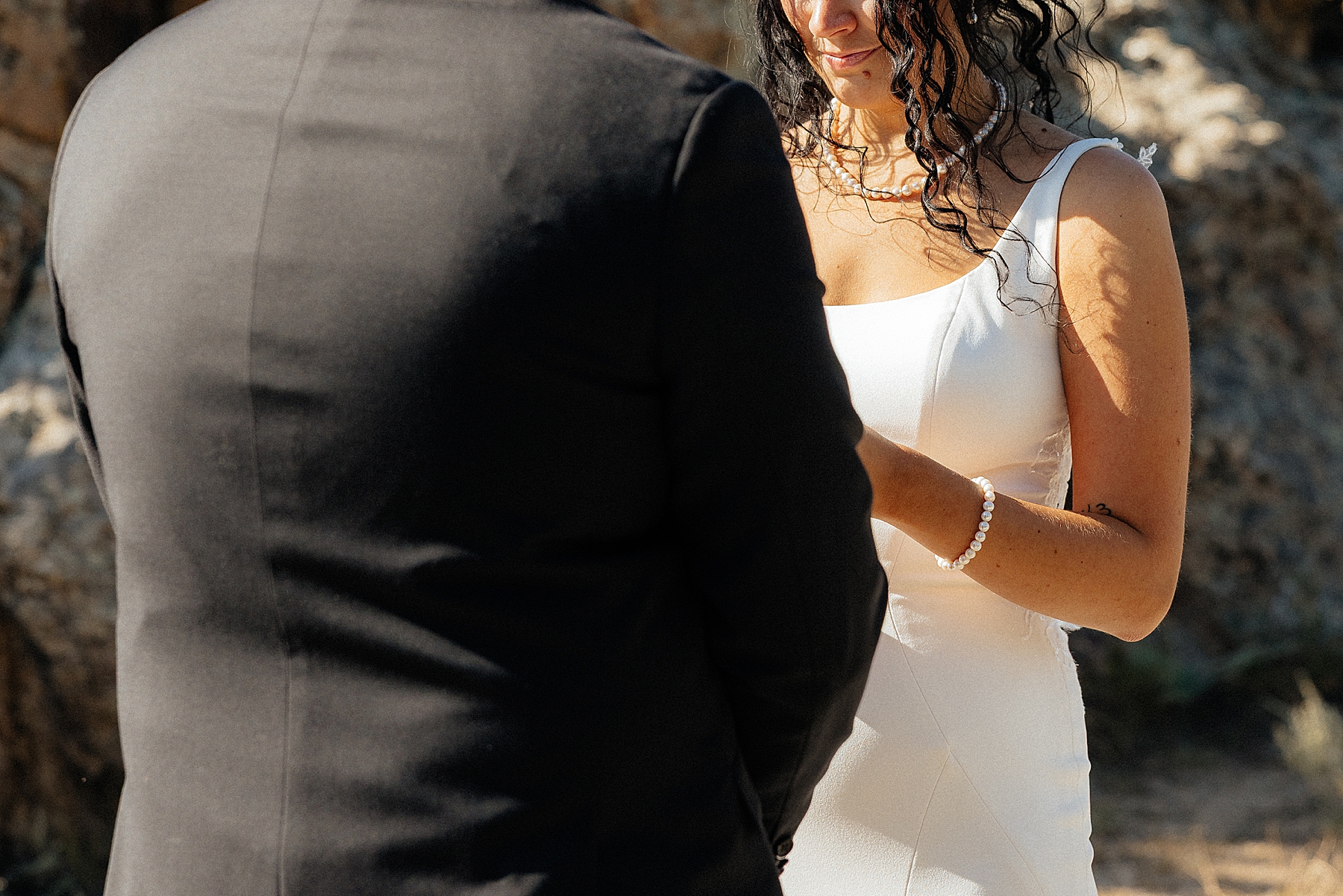 The bride reading her vows to the groom in the Black Hills.