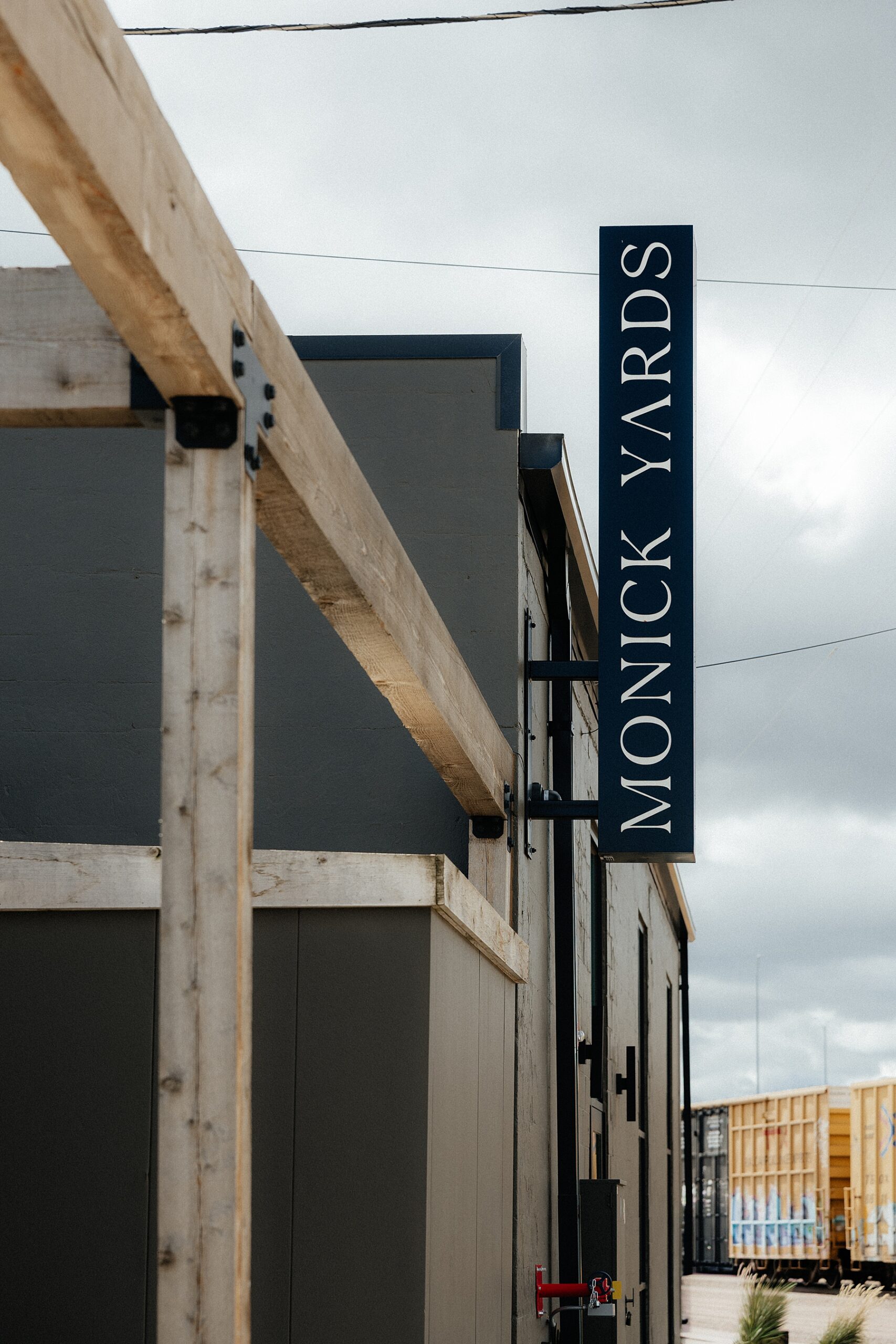 Monick Yards sign at the Monick Yards wedding venue in Sioux Falls.