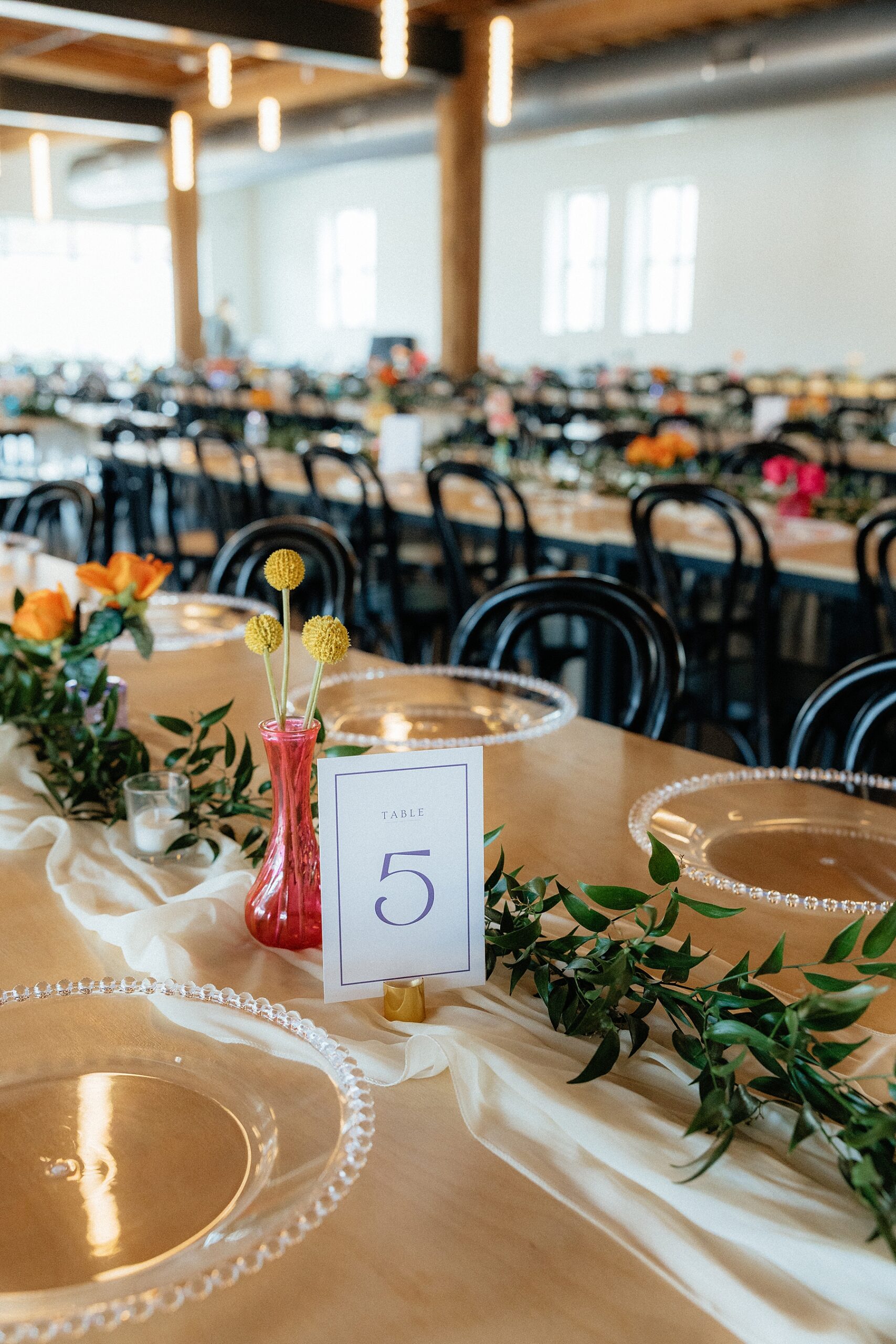 Table setting at a reception.