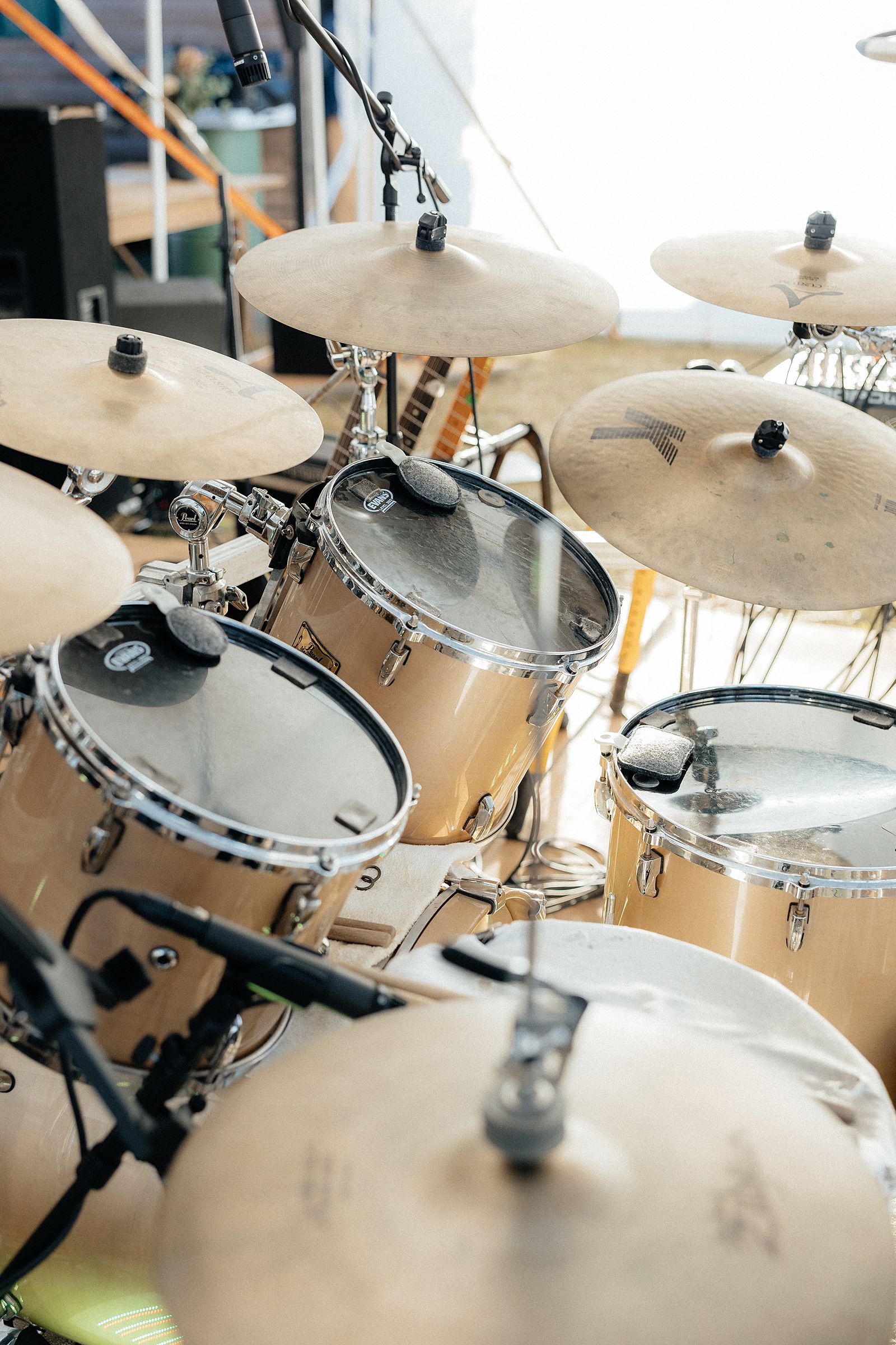 A drum kit.