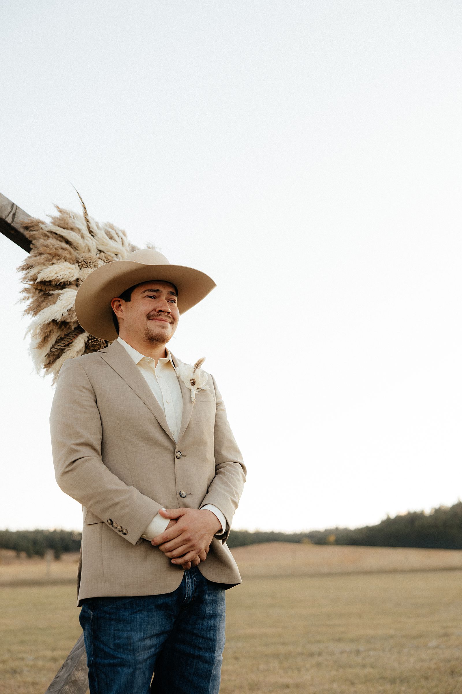 The groom seeing his bride for the first time.