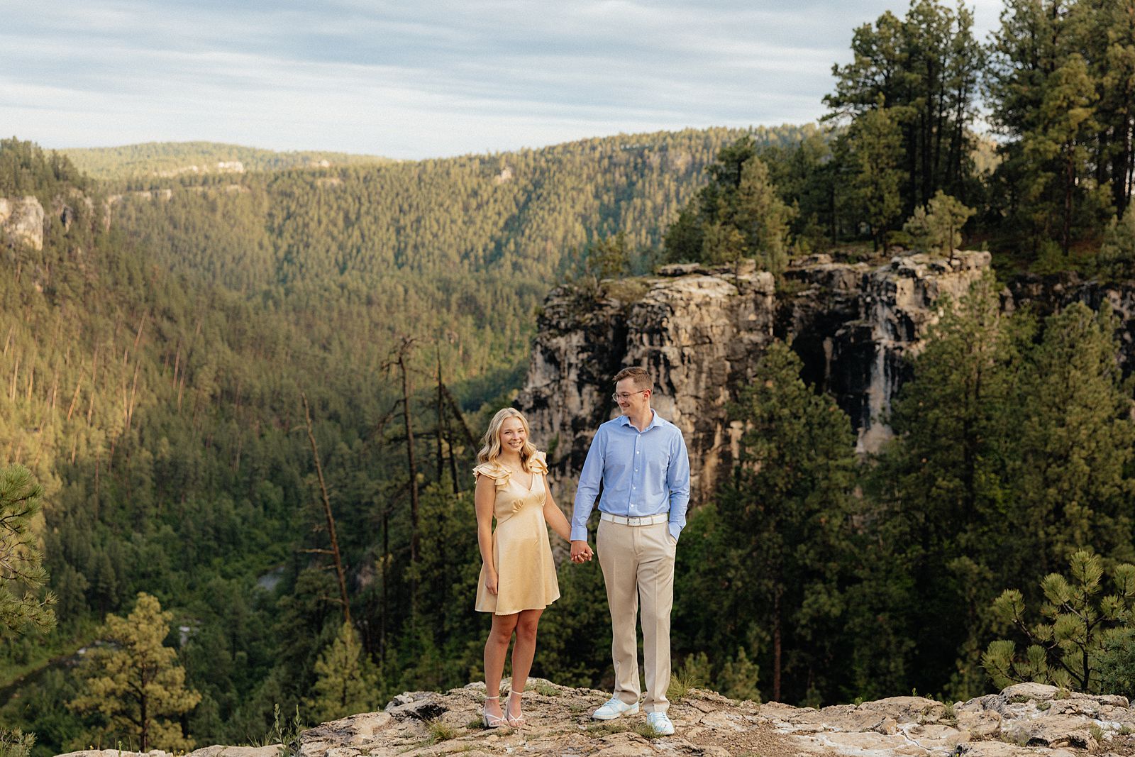 Couple standing at Falling Rock.