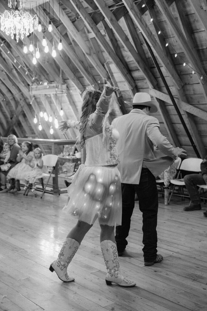 The bride and groom's grand entrance.