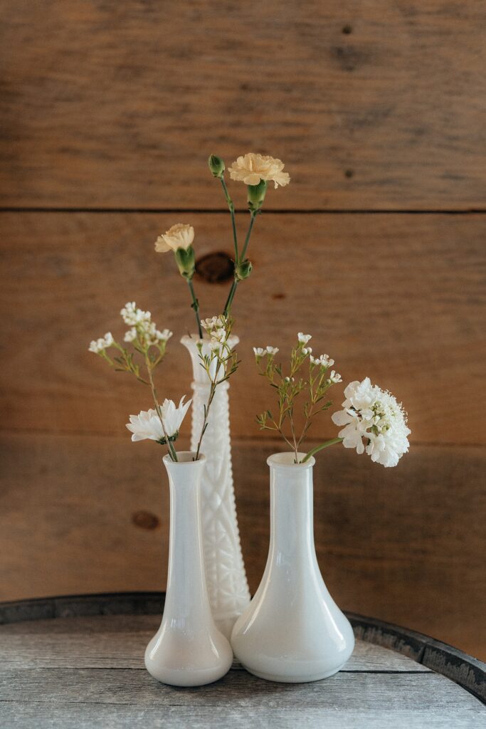 Reception florals at Muley Hill Lodge.