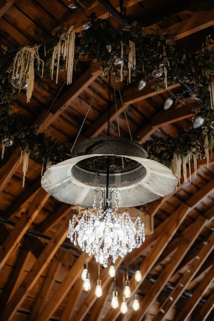 The chandelier at Muley Hill Lodge.
