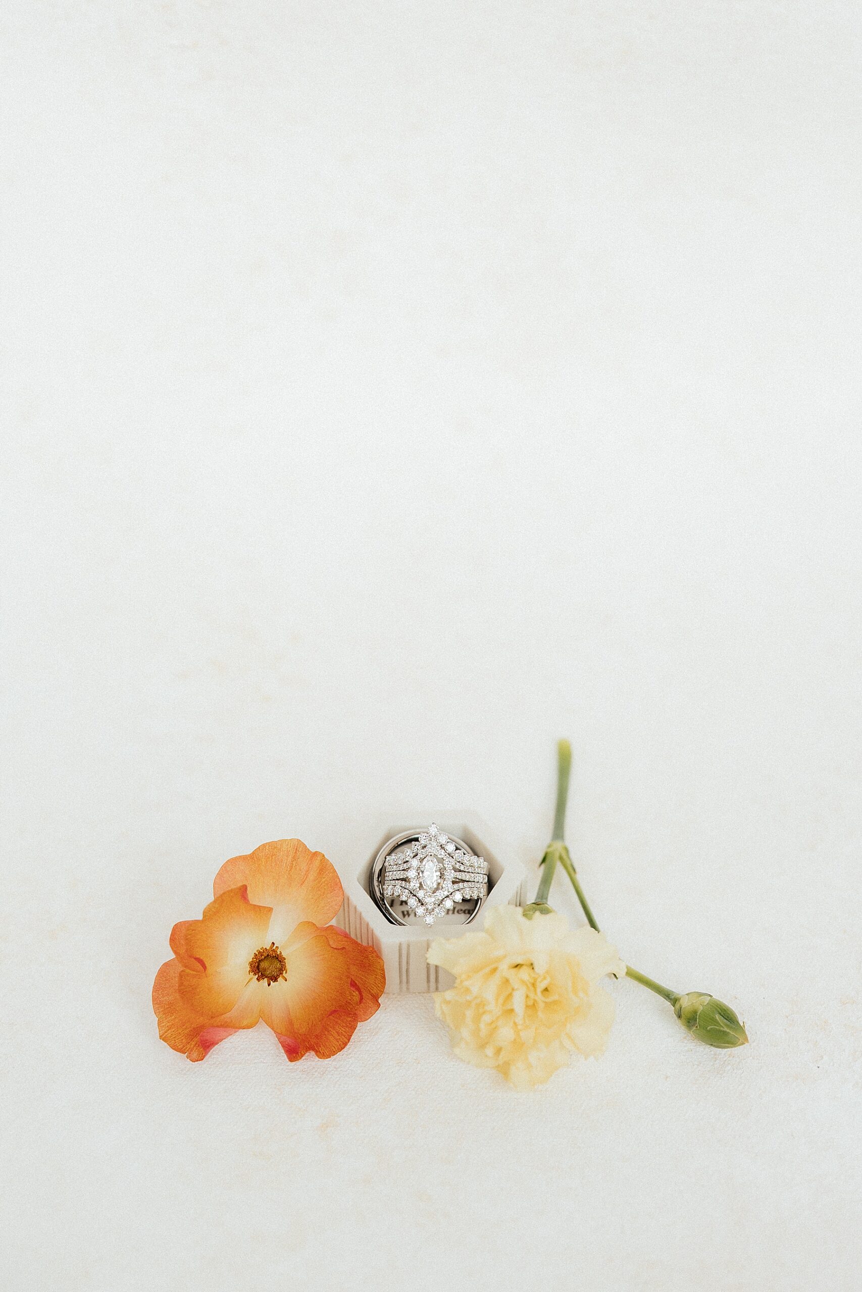 Simple wedding flat lay details.