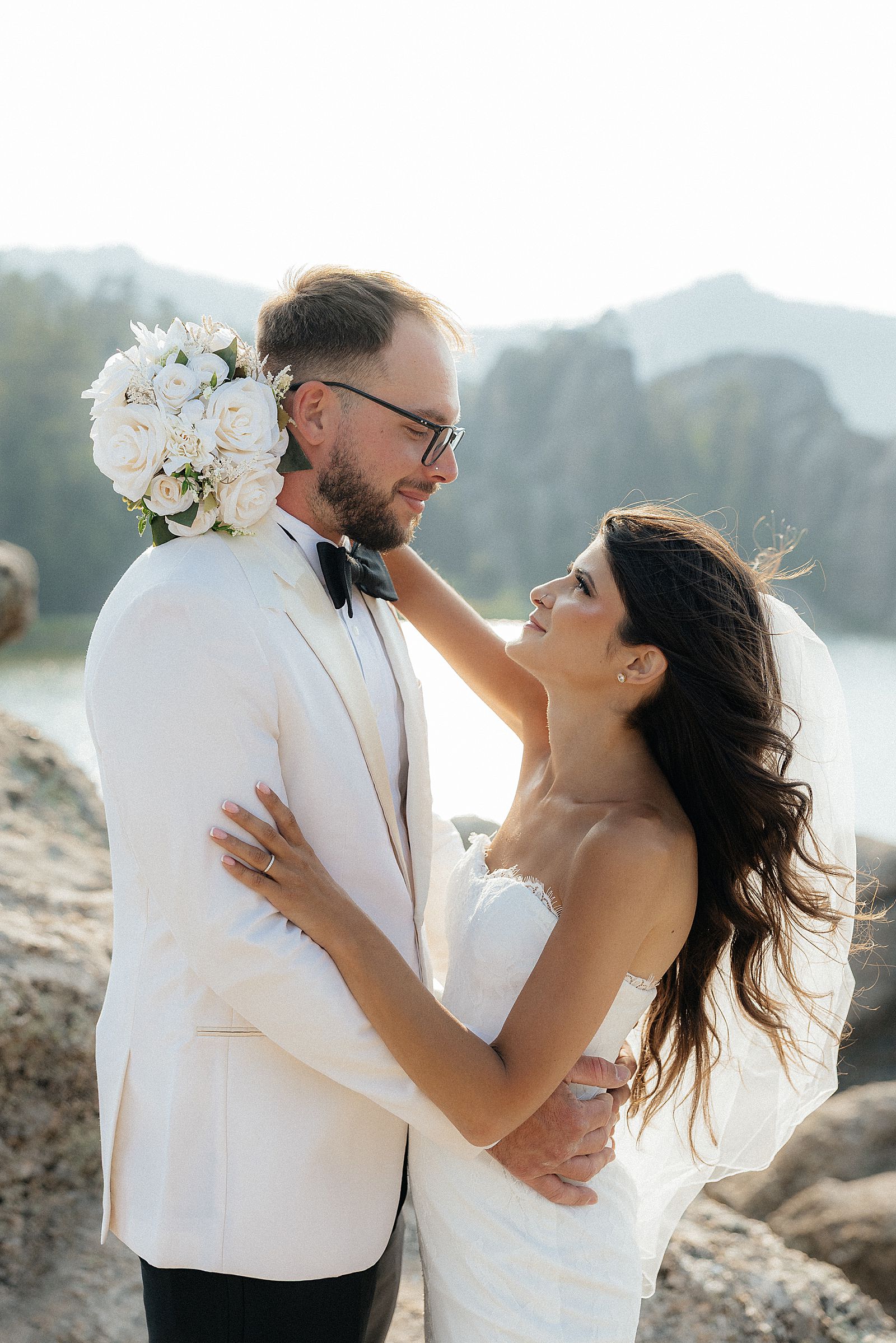 Intimate elopement ceremony beside Sylvan Lake in Custer State Park