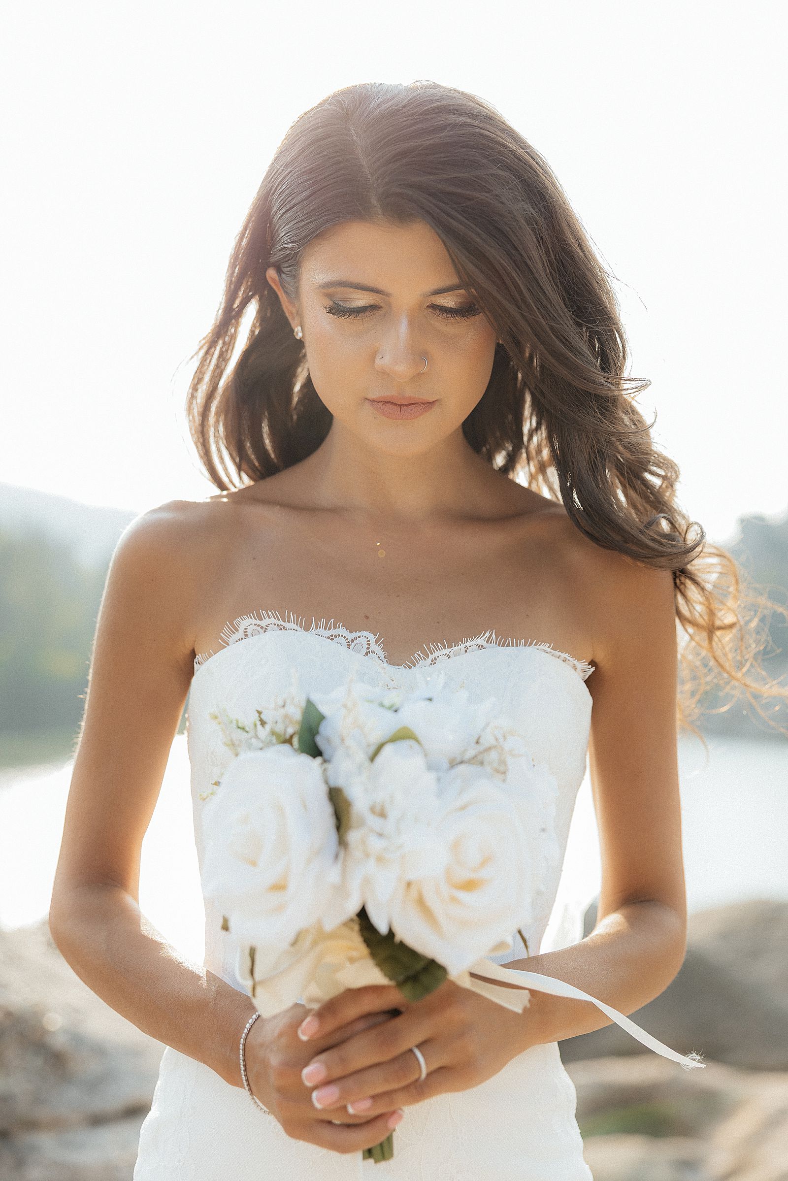 Bridal portrait at Sylvan Lake in Custer State Park